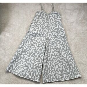 Mara Hoffman Carly Wide Leg Jumpsuit Womens XS Gray Organic Cotton Jacquard